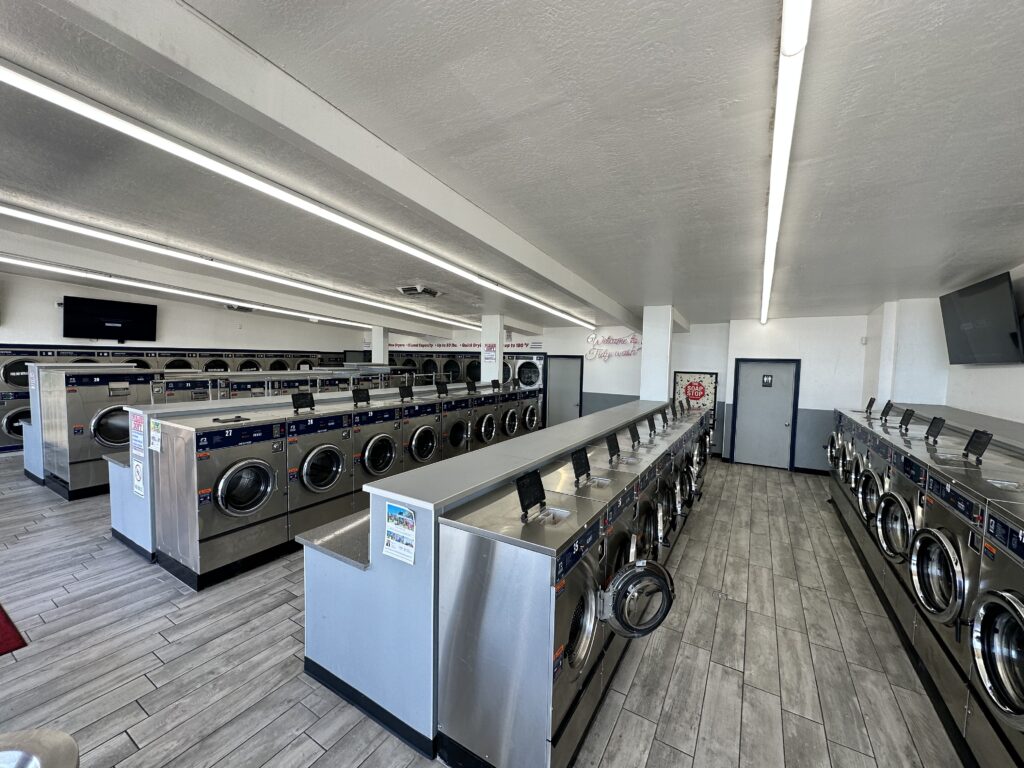 spacious laundromat with ample washers and dryers