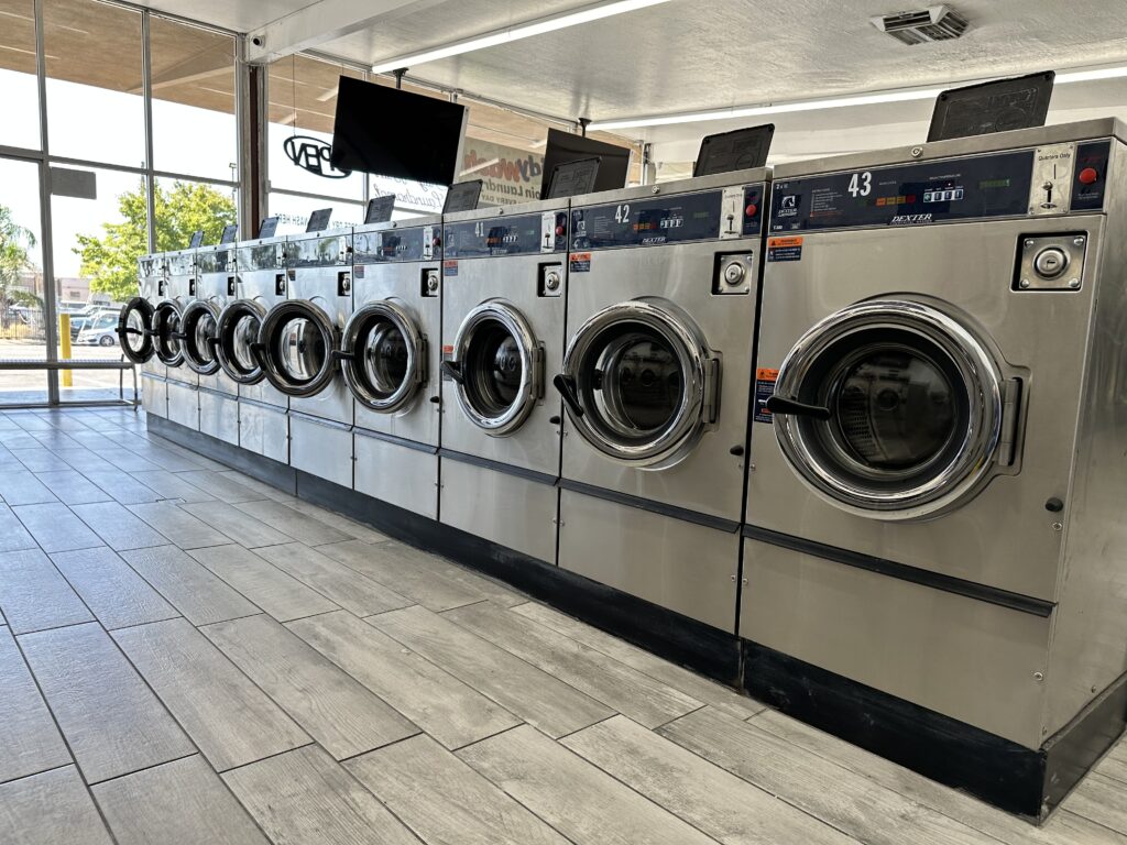 spacious laundromat with ample washers and dryers