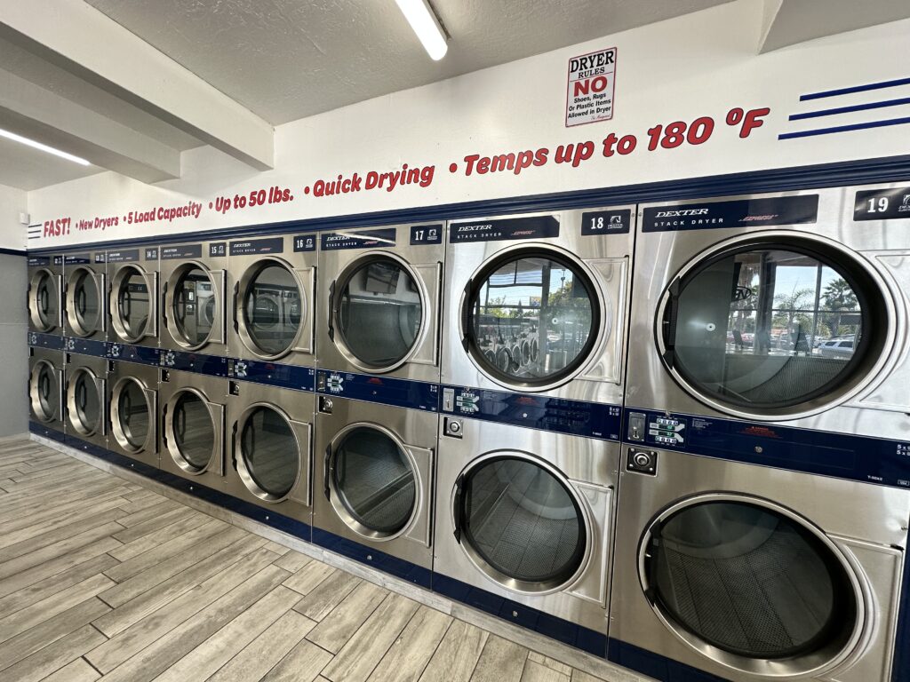 wall of dryers