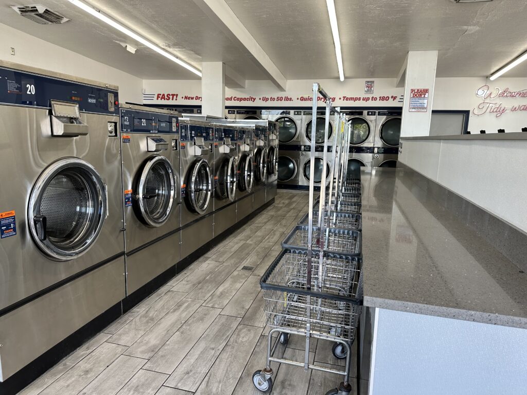 spacious laundromat with ample washers and dryers